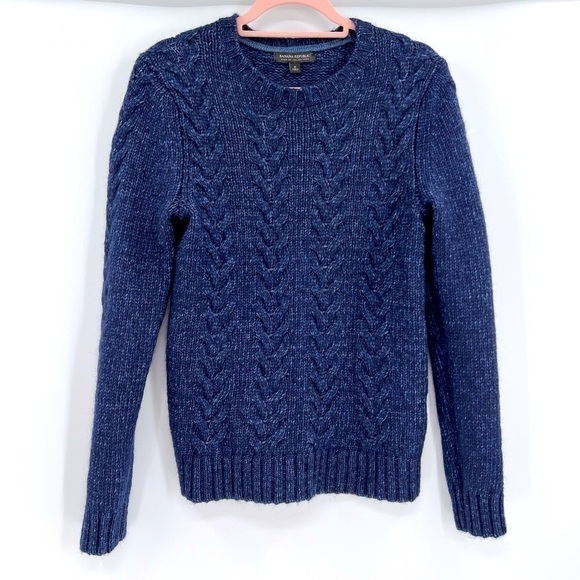 Banana Republic Wool Crewneck Sweater - Women's size S Blue - Picture 3 of 13